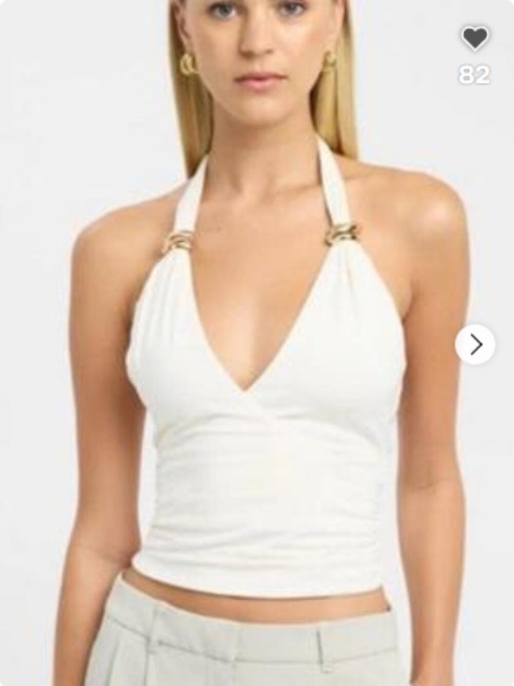 Kookai Double Gold Buckle Halter Style Top AU 8/ US 4
